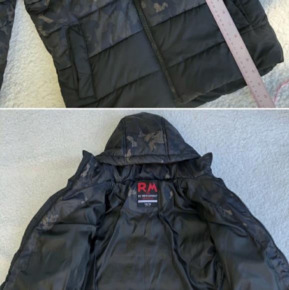 RM by MRosemont 1958 camo print puffer jacket coat boys size 10/12 - Picture 4 of 4
